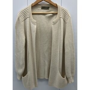 Peruvian Link Alpaca Wool Collection Cream Open Front Cardigan One Size Fit Most